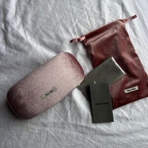 Brand New Authentic Miu miu Sunglasses Case With Cleaning Cloth Velvet Pouch